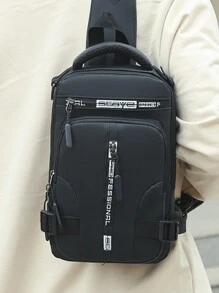 Multi-Functional Chest Bag Male Crossbody Bag Shoulder Bag Small Backpack Backpack Chest Bag Student Bag Halloween Christmas Gifts Winter Christmas Bag For Men Fanny Pack Bum Bag Sling Bag For Men - Black - View 4