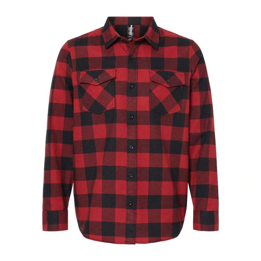Independent Trading Co. Flannel Shirt - 0% Cotton - (SA10533) - Red - View 1