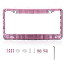 时尚专属闪亮水晶牌照框，闪亮牌照罩，防风雨水钻牌照架，不会遮挡牌照信息（1 件）