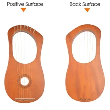 Arpa de lira, instrumento musical de lira de 7 cuerdas, lira griega instrumento musical de nicho - color madera - Ver 4