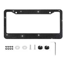 时尚专属闪亮水晶牌照框，闪亮牌照罩，防风雨水钻牌照架，不会遮挡牌照信息（1 件）