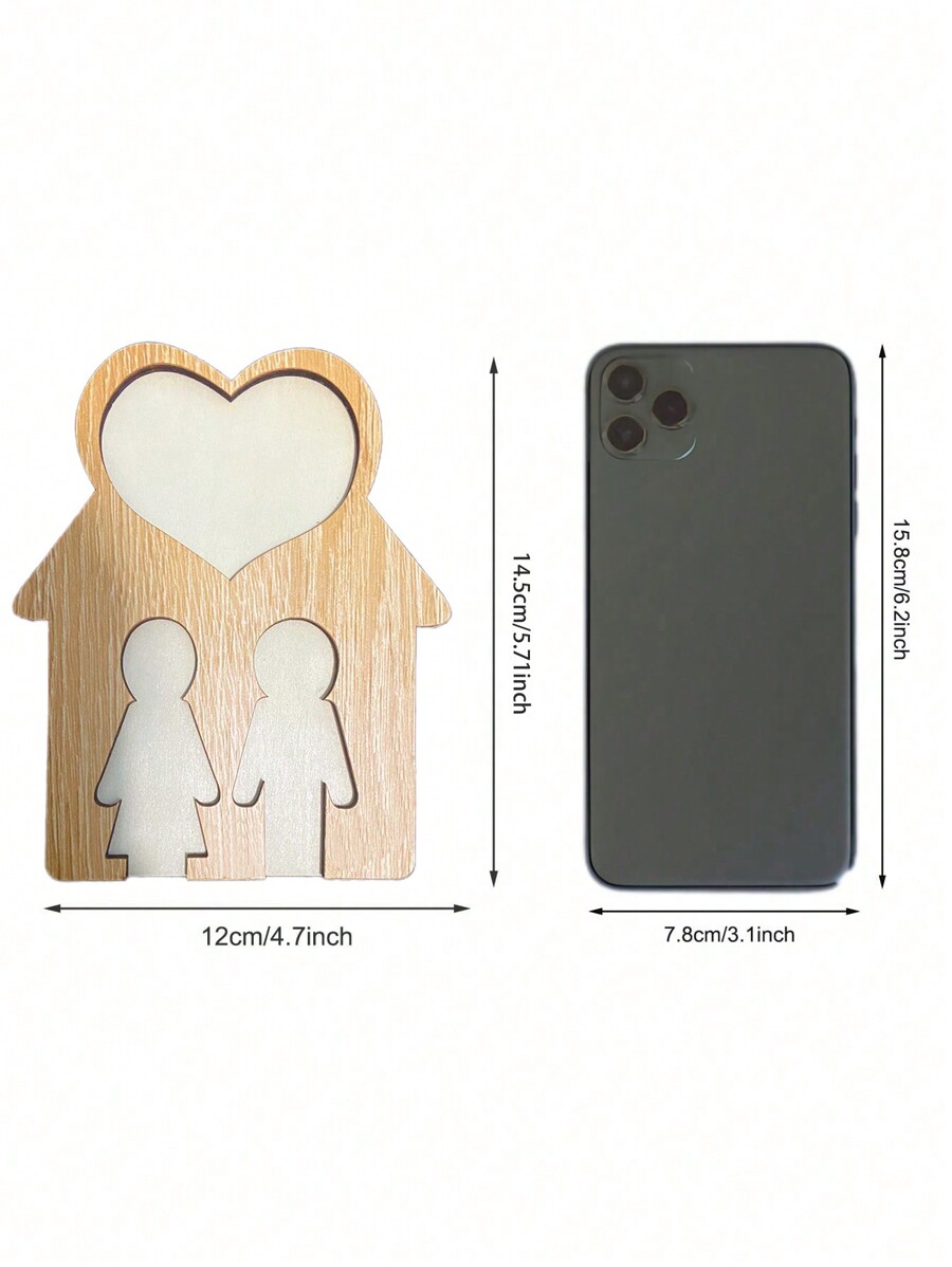 1set Wooden Couple Keychain Hanger, Couple Style, Creative Wooden Craft