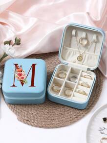 1 件珠宝收纳盒便携式旅行和商务旅行使用，适用于戒指、耳环、项链、小珠宝盒