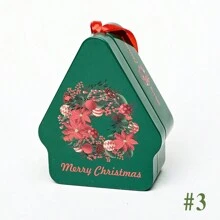 圣诞礼物小金属锡盒巧克力罐糖果包装盒，独特形状圣诞礼物房子锡盒