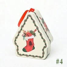 圣诞礼物小金属锡盒巧克力罐糖果包装盒，独特形状圣诞礼物房子锡盒