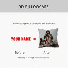 1 件定制照片枕套，婚礼情侣纪念礼物，适用于家居装饰、情人节、圣诞节、新年图案、婴儿/情侣/朋友/家人照片，单面打印，无填充物 - 彩色 - 查看 7