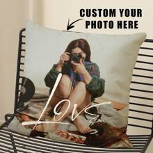 1 件定制照片枕套，婚礼情侣纪念礼物，适用于家居装饰、情人节、圣诞节、新年图案、婴儿/情侣/朋友/家人照片，单面打印，无填充物 - 彩色 - 查看 3