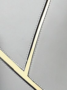 PLANEE Combo Bag, Elegant Zipper Handbag, Fashionable Handbag For Women, PU Leather Large Capacity Handbag For Women, Office And Work Shoulder Bag For Women, Complete Work Shoulder Bag, Geometric Pattern Wallet Set, Best Mother Day Gifts Ever - Light Grey - View 10