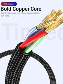 USB To TYPE-C Interface Data Cable, 120W Ultra-High Power, Black 1M. Portable, Durable, Compatible With TYPE-C Interface Devices, And Will Not Be Damaged After Long-Term Use. Black Braided Rope, TYPE-C Interface. - Black - View 3