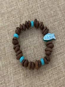1 pieza Pulsera hecha a mano con granos de café para parejas - cuentas de granos de cafe - Ver 3