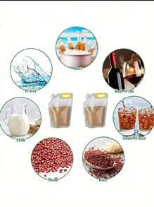 1 件/5 件透明食品储存密封袋、厨房谷物防潮密封袋、真空便携式密封袋、厨房配件 + 1 件可折叠硅胶漏斗/厨房网袋、多用途挂袋、垃圾袋收纳袋 - 無色 - 查看 11