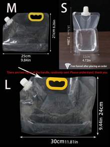 1 件/5 件透明食品储存密封袋、厨房谷物防潮密封袋、真空便携式密封袋、厨房配件 + 1 件可折叠硅胶漏斗/厨房网袋、多用途挂袋、垃圾袋收纳袋 - 無色 - 查看 2