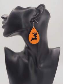 1 cặp bông tai gỗ hình cây thông Noel sáng tạo, ngôi sao và con nai - phong cách khác nhau - Xem 7