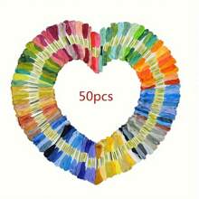 50 sợi chỉ thêu cầu vồng - Chất lượng cao, màu sắc rực rỡ cho thêu chữ thập, vòng tay tự làm và đồ thủ công sáng tạo - Nhiều màu - Xem 13