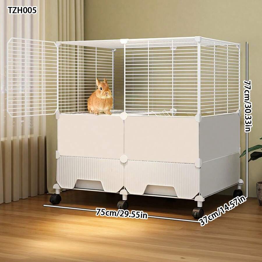 Large Size Lockable Indoor Rabbit Cage With Litter Tray, For Home Use