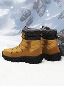 Yellow Winter Snow Boots For Men, Warm Thermal Lined Ankle Boots For Outdoor Sports - Yellow - View 4