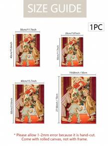 圣诞惊喜，圣诞老人被发现，帆布画，海报，印刷品，墙面艺术装饰，适用于客厅、卧室、餐厅、车库、办公室、咖啡馆、圣诞节装饰、圣诞树礼物装饰、感恩节婚礼家居装饰、秋季装饰、生日装饰、派对用品、室内节日装饰、万圣节装饰、墙面装饰、万圣节配件 - 彩色 - 查看 3