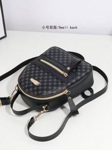 Adjustable Strap Work Backpack, Zipper Commuter Purse - Black - View 8