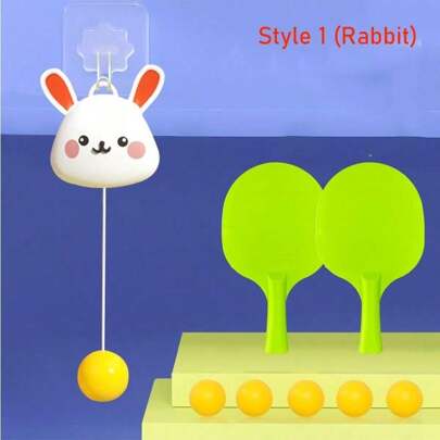 1pc Hanging Ping Pong Trainer, Creative Indoor Door Frame Suspension Automatic Collection Table Tennis Sports Training Coordination Reaction Ability