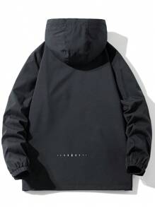 2024 New Hooded Windbreaker Waterproof Outdoor Jacket Detachable Cap For Men, For Fall - Black - View 2