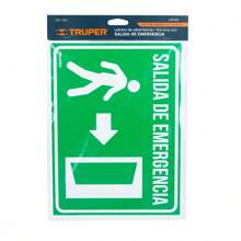 Letrero de señalización "SALIDA DE EMERGENCIA", 21 x 28 cm - Multicolor - Ver 2