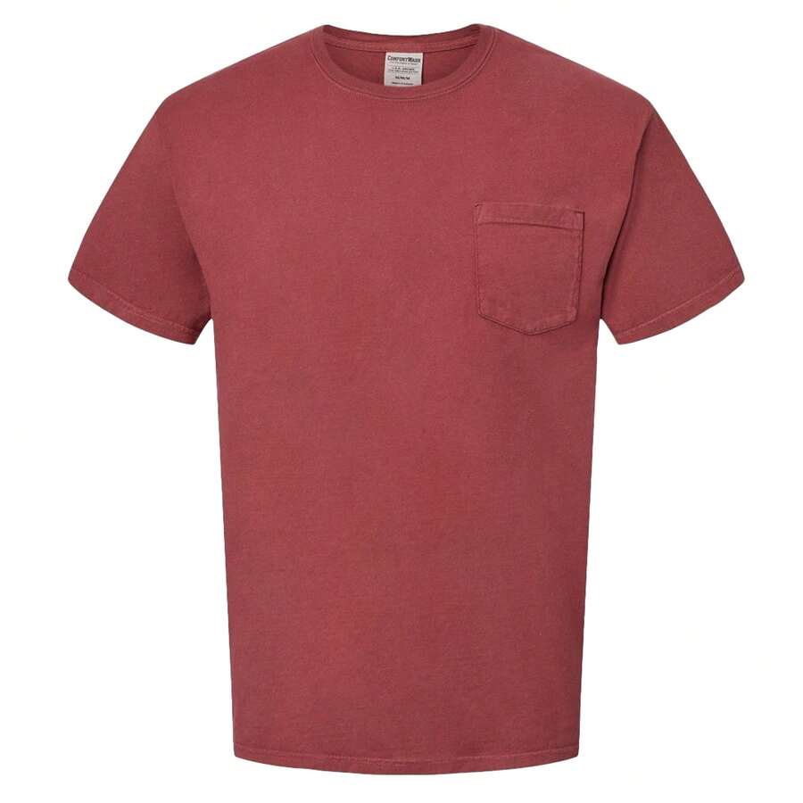 ComfortWash By Hanes Garment-Dyed Pocket T-Shirt - 100% Cotton - (SA6256) - 紅色 - 查看 1