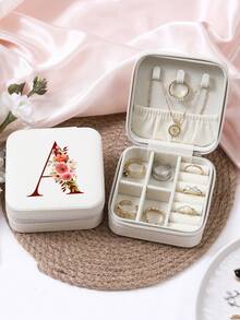 1 件珠宝收纳盒便携式旅行和商务旅行使用，适用于戒指、耳环、项链、小珠宝盒