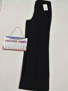 Straight Leg Palazzo Pants In Tailored High Waist 1200 Size: - màu đen - Xem 2