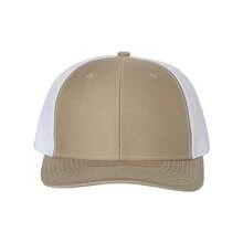 Twill Back Trucker Cap (Khaki/ White) - Khaki/ White - View 1