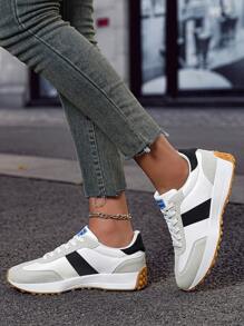 Women High Quality Fashion Casual Retro Thick Sole Sneakers Dual-Color Sole Luxury Platform Shoes Suitable For Students
