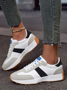 Women High Quality Fashion Casual Retro Thick Sole Sneakers Dual-Color Sole Luxury Platform Shoes Suitable For Students