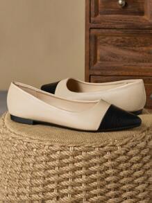 Chaussures plates de mode gris, kaki, pointues, noir et blanc, olive vert peu profondes pour femmes, convenant pour le port quotidien, les loisirs extérieurs, les trajets, le bureau, l'automne. Mocassins confortables noirs et bordeaux