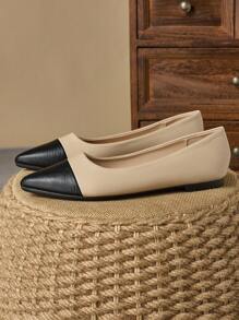 Chaussures plates de mode gris, kaki, pointues, noir et blanc, olive vert peu profondes pour femmes, convenant pour le port quotidien, les loisirs extérieurs, les trajets, le bureau, l'automne. Mocassins confortables noirs et bordeaux