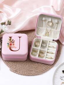 1 件珠宝收纳盒便携式旅行和商务旅行使用，适用于戒指、耳环、项链、小珠宝盒