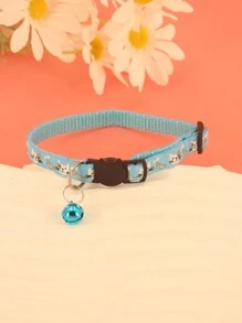Conjunto de 5 collares para mascotas con diseño de dibujos animados caprichosos y aleatorios - Ajustable para un ajuste cómodo, hebilla de seguridad, cascabel sonoro y colgante adorable para talla grande diversión - Accesorios esenciales para mascotas, adecuados para gatos