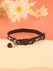 Conjunto de 5 collares para mascotas con diseño de dibujos animados caprichosos y aleatorios - Ajustable para un ajuste cómodo, hebilla de seguridad, cascabel sonoro y colgante adorable para talla grande diversión - Accesorios esenciales para mascotas, adecuados para gatos