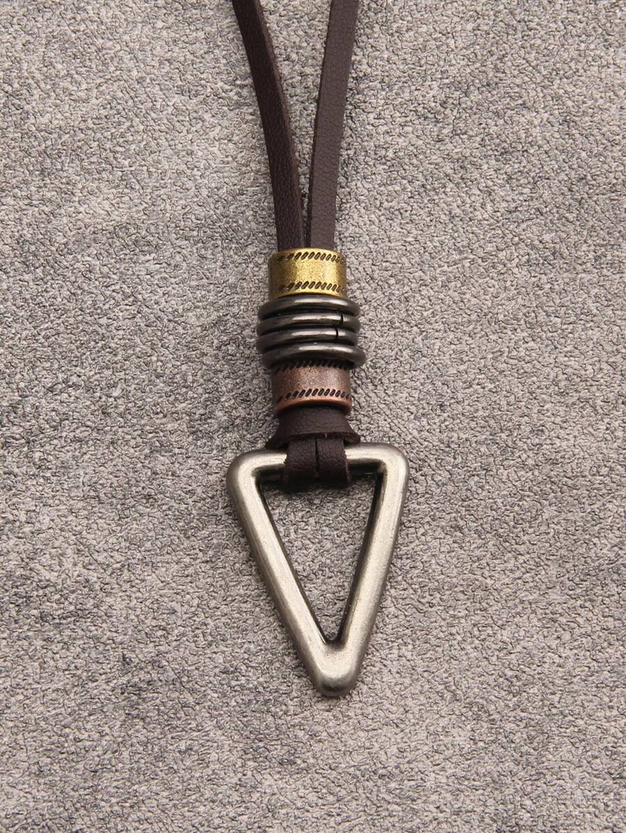 1 buc colier cu pandantiv metalic vintage cu mărgele, lanț lung cu frânghie de ceară neagră, colier metalic minimalist gotic la modă, stil hiphop, colier pentru cupluri