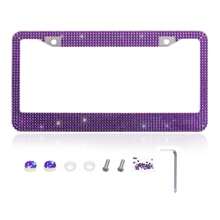 时尚专属闪亮水晶牌照框，闪亮牌照罩，防风雨水钻牌照架，不会遮挡牌照信息（1 件）