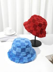 1 件新款秋冬毛绒时尚保暖渔夫帽，女士百搭配饰 - A - 查看 12