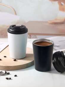1pc Fashion Coffee Cup Bottle, Portable Vacuum Insulated Tumbler For Home & Car Use Water Bottle - Multicolor - View 7