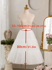 1 chiếc váy lót trắng cho nữ, dài 80cm ngắn 45cm 2 lớp 3 tầng bằng vải tuyn pha lê lót, không xương, váy lót mềm mại có thể điều chỉnh cho váy dự tiệc, váy cưới, trang phục Hanfu Halloween ngày lễ tình nhân ngày lễ tình nhân mùa thu cho nữ - nhiều màu - Xem 7