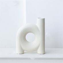 1 件陶瓷圆形图案米拉日巴风格花瓶，适合家居装饰 - 彩色 - 查看 13