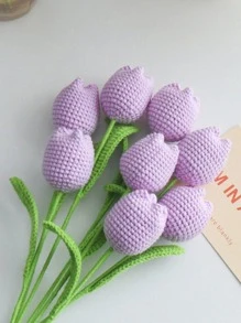 1/5/15 件鲜艳钩针郁金香花束 - 带手工编织细节的人造花，适用于 DIY 礼物、母亲节、教师节、生日、毕业典礼、情人节庆祝活动 - 彩色 - 查看 22