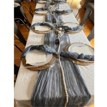 Khăn trải bàn vải thưa phong cách Bohemian, Bộ khăn trải bàn vải thưa dài 3,05 mét, Trang trí theo phong cách Boho cho đám cưới, tiệc cô dâu, sinh nhật, kỷ niệm, tiệc độc thân - Đa năng cho Halloween, Giáng sinh, Ngày lễ tình nhân - Chủ đề công chúa, Dễ sử dụng và tái sử dụng Quà tặng tốt nhất - Nhiều màu - Xem 8