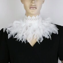 1 Stück Federkragen Natürliche Feder Halskette Gothic Halsband für Steampunk Party Kostüm Karneval Cosplay Fantasy Events Halloween Valentinstag