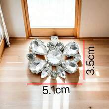1pc Versatile Crystal Shoe Clip, Detachable Metal Rhinestone Shoe Decoration Accessory, Suitable For Wedding Shoes & High Heels - Silver - View 12
