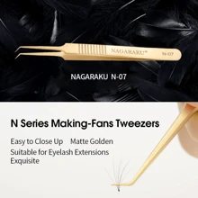 Nagaraku N07 Gold Eyelash Extension Tweezers For High Precision Technological Threads - 金色 - 查看 2