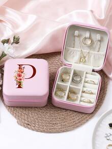 1 件珠宝收纳盒便携式旅行和商务旅行使用，适用于戒指、耳环、项链、小珠宝盒