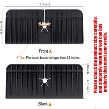 1/2/3/4 件防水硅胶水槽水龙头滴水盘，带倾斜设计 - 保护台面免受溅水和溢出 - 非常适合厨房、浴室和酒店酒吧台面 - 彩色 - 查看 2