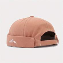 New Embroidered Peaks Unisex Long Brimmed Hat Beanie Skull Cap Sailor Cap Adjustable Roll Cuffs Vintage Women's Skullcap - 黑色 - 查看 4